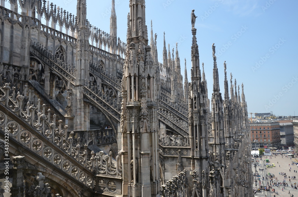 Toit de la cathédrale de Milan