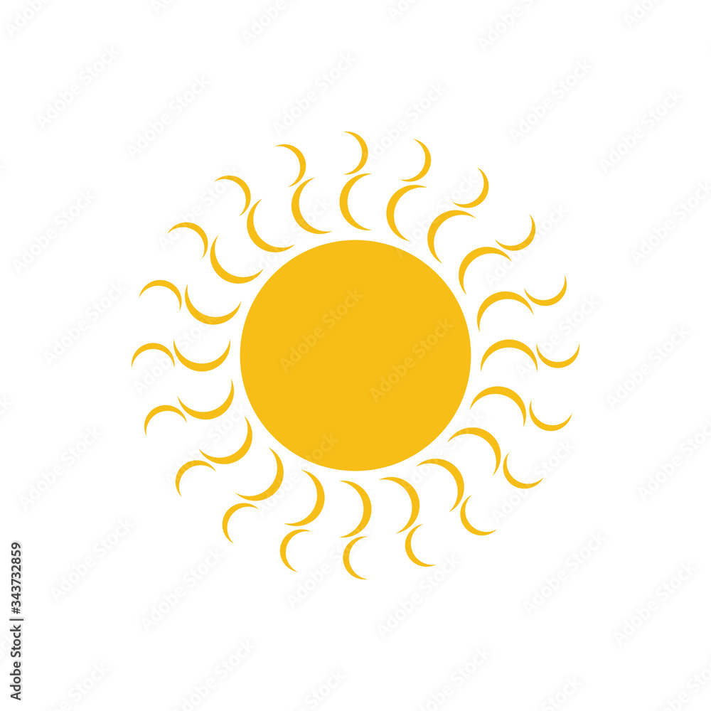 Flat sun icon design isolated on white background Flat sun icon design isolated on white background