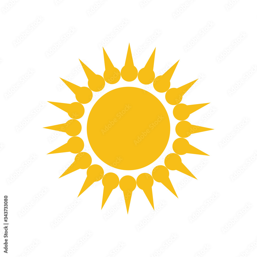 Flat sun icon design isolated on white background Flat sun icon design isolated on white background