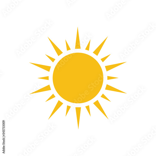 Flat sun icon design isolated on white background