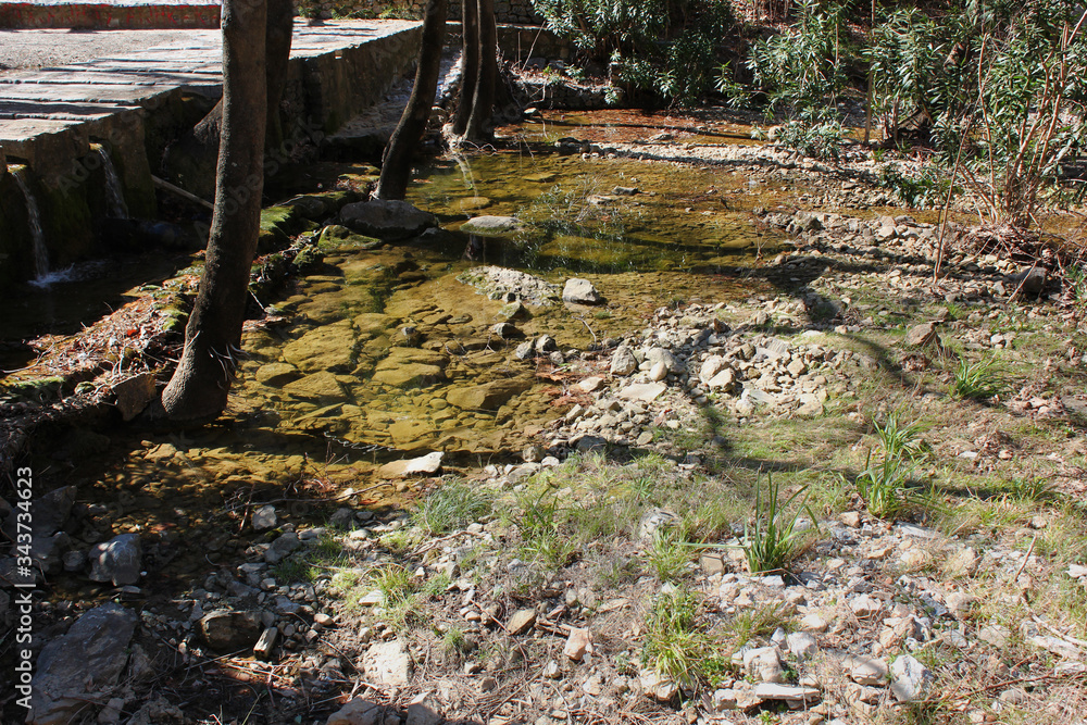Springs of Kryas in Livadeia Boeotia Greece Springs of Kryas in Livadeia Boeotia Greece