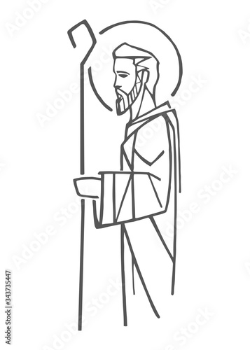 Saint Joseph hand drawn illustration