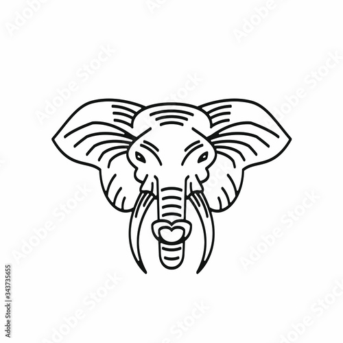 Elephant Head Line Art Vector