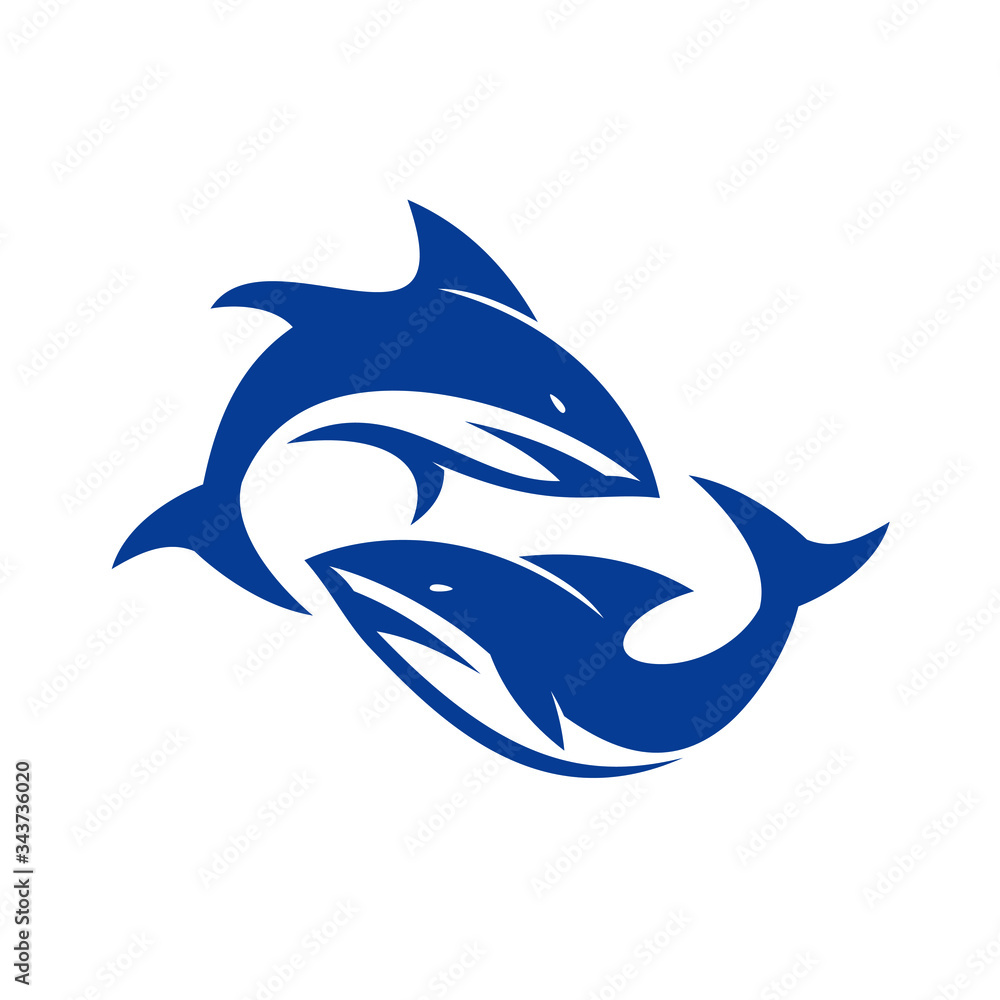 Aggressive Circling Sharks Vector Illustration Aggressive Circling Sharks Vector Illustration