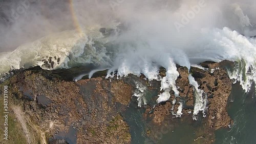 Aerial Shot of Victoria Falls in Zambia.