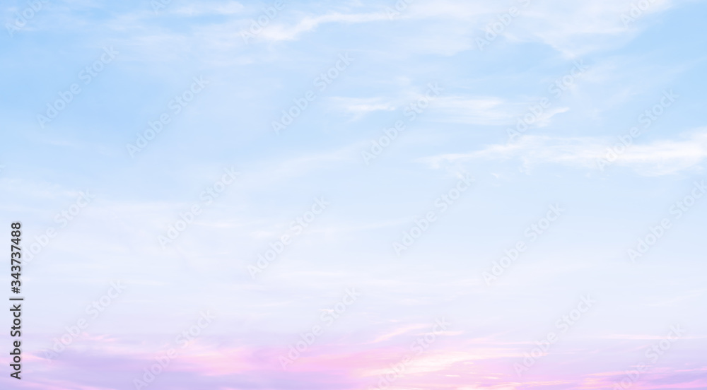 Sunset dramatic blue sky pink clouds background