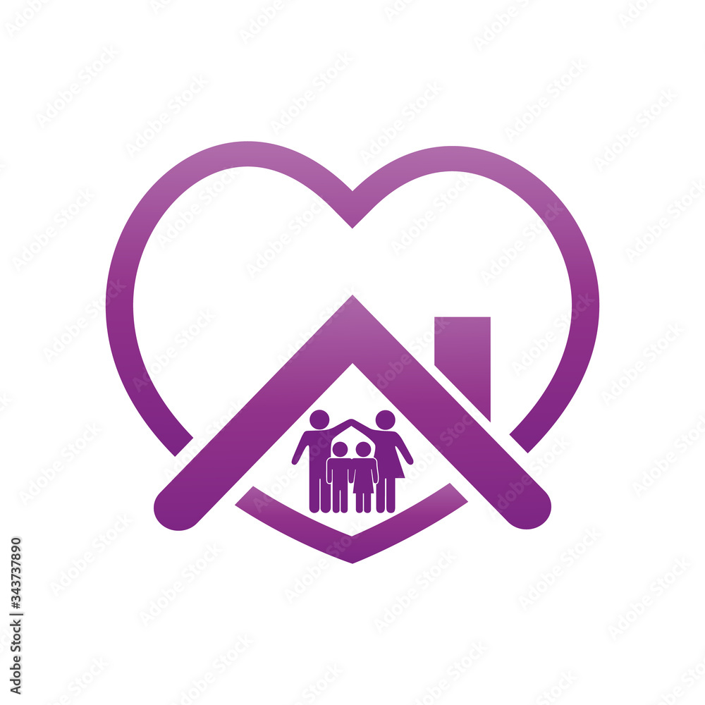 stay home, heart, home family sticker symbol stay home, heart, home family sticker symbol