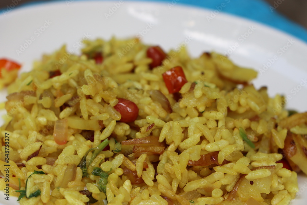 Puffed rice breakfast, Murmura Poha or churmura Poha, Indian food Puffed rice breakfast, Murmura Poha or churmura Poha, Indian food