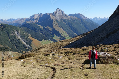 Wanderung am Hochtannbergpass, Blick zum Biberkopf