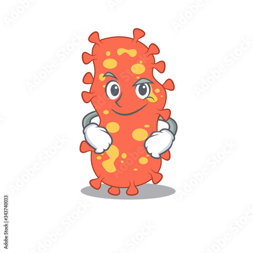 A mascot design of bacteroides having confident gesture photo