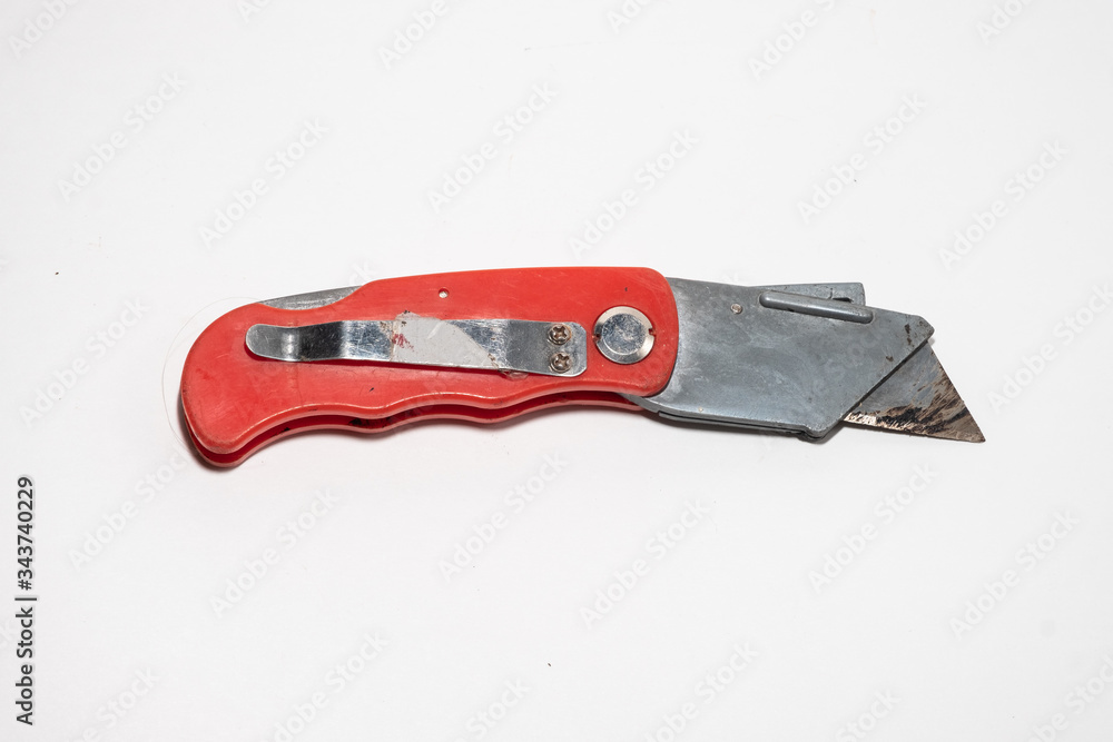 Fototapeta premium Used Konselar knife on white background