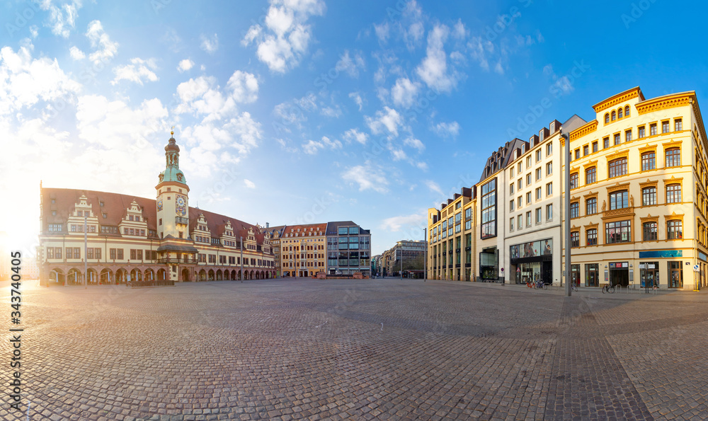 Leipzig Markt Panorama mit dem Alten Rathaus
