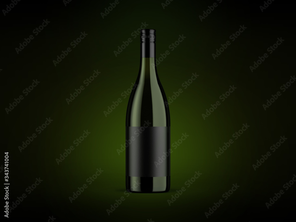 Wine bottle mock-up on dark background. Good use for your design, advertising and presentation. Mock up drink with place for lable and text. Branding and packaging template. Wine bottle mock-up on dark background. Good use for your design, advertising and presentation. Mock up drink with place for lable and text. Branding and packaging template.