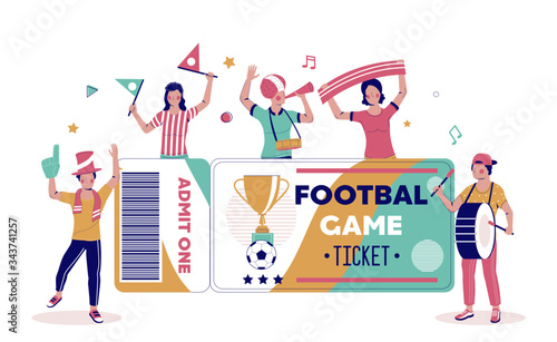 Football tournament tickets vector poster, banner template.