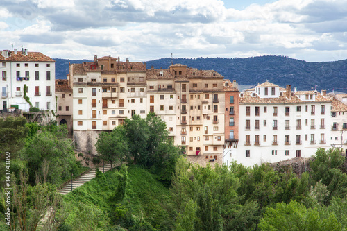 Zoomed view to the medieval skyscraper, Cuenca, Spain