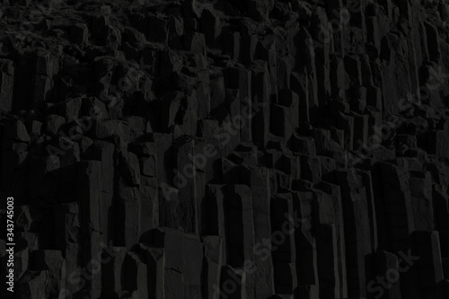 Schwarzer Basaltsäulen Hintergrund 