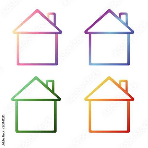Set of vector house icons. Signs of the house. Stay at home. Quarantine