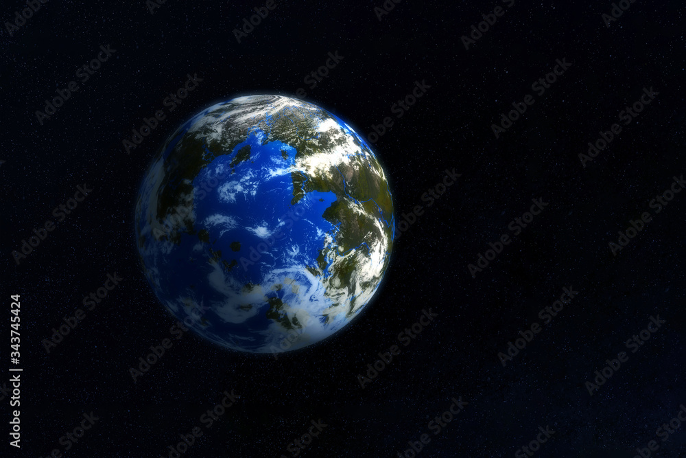 Earth on a dark background. Elements of this image were furnished by NASA.