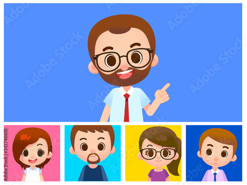 Vector illustration of people having video conference , tele conference, conference call
