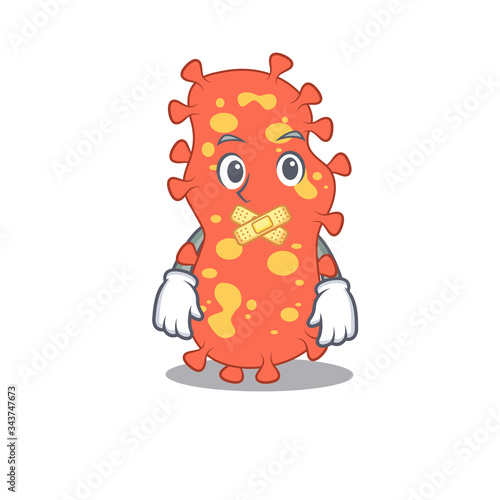 Bacteroides cartoon character style with mysterious silent gesture