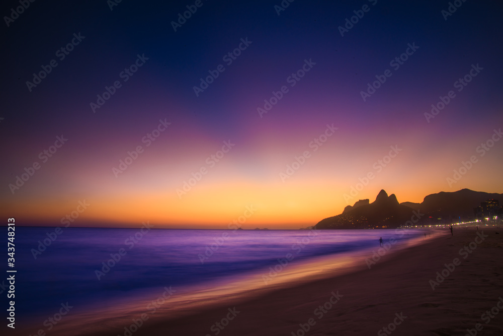 sunset at Ipanema beach, Rio de Janeiro 