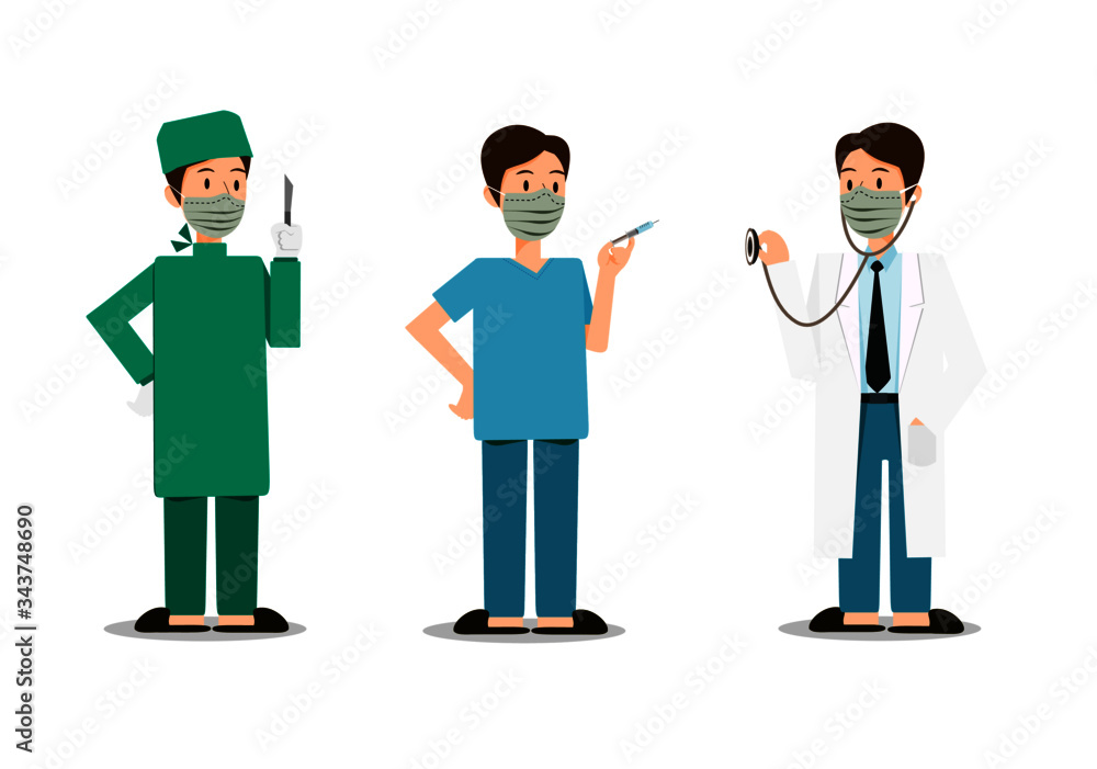 doctor with Medical stethoscope and surgeon doctor with Medical stethoscope and surgeon