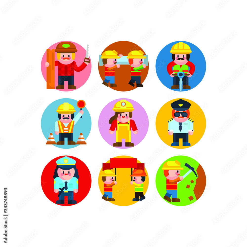 Fototapeta premium Labor day illustration of workers