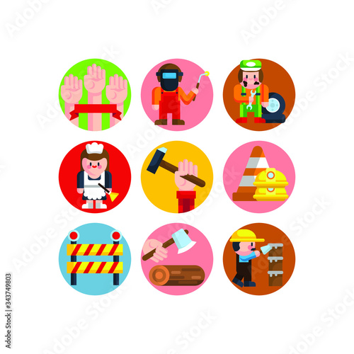 Labor day illustration of workers