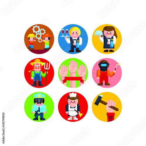 Labor day illustration of workers