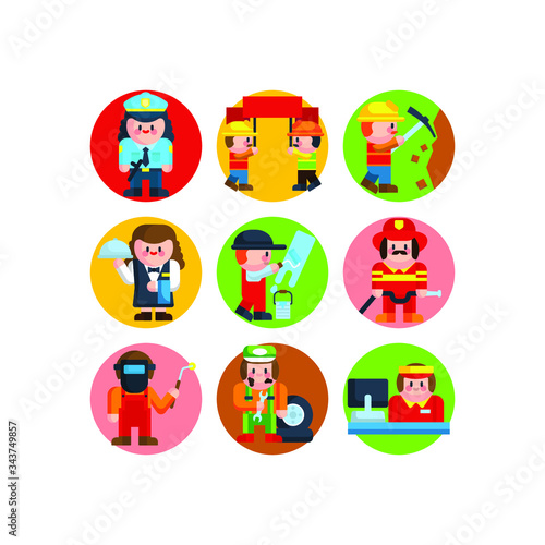 Labor day illustration of workers