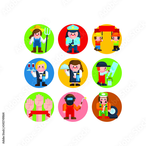 Labor day illustration of workers