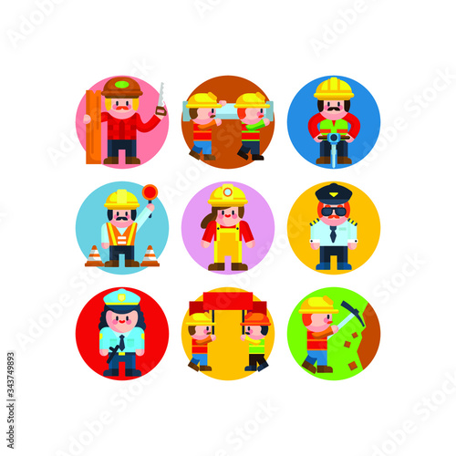 Labor day illustration of workers