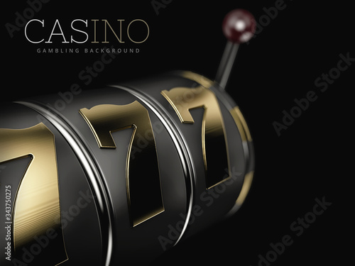 3d rendering of Slot machine with lucky sevens jackpot, Gambling backgound