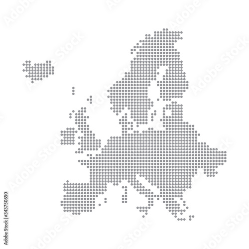 Europe map made from halftone dot pattern