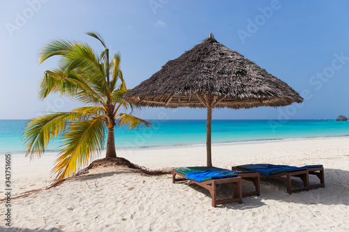 Tropical Beach at Zanzibar Island  Tanzania