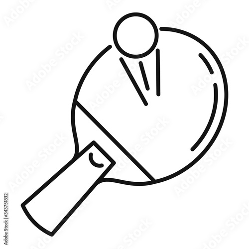 Ping pong paddle icon. Outline ping pong paddle vector icon for web design isolated on white background