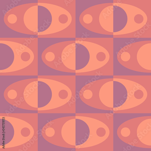 Abstract seamless pattern. Elliptical contrast geometric design.