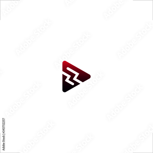 play button logo initial z letter design