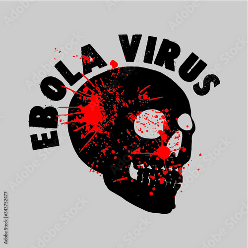 Ebola virus pandemic skull graphic design vector art