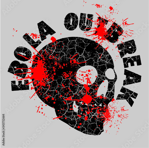 Ebola virus pandemic skull graphic design vector art