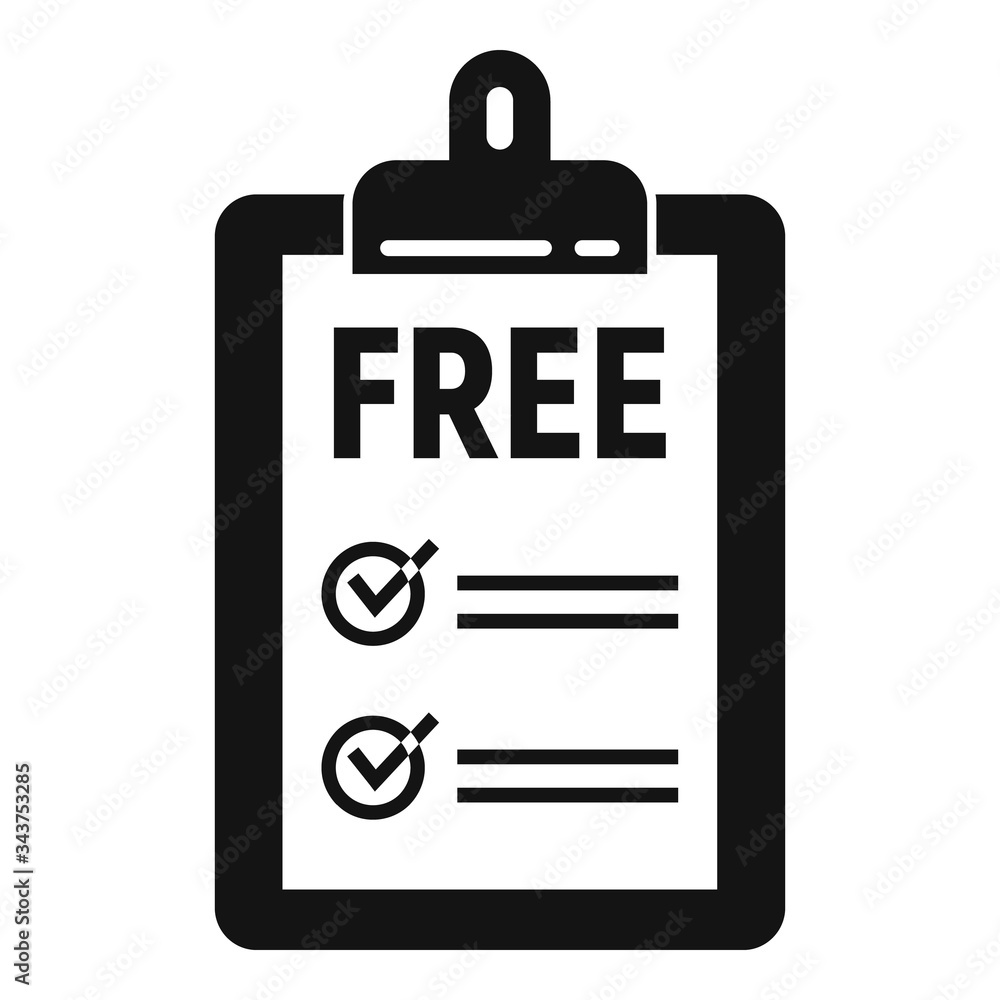 Free shipping clipping board icon. Simple illustration of free shipping clipping board vector icon for web design isolated on white background Free shipping clipping board icon. Simple illustration of free shipping clipping board vector icon for web design isolated on white background