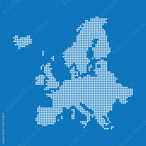 Europe map made from halftone dot pattern