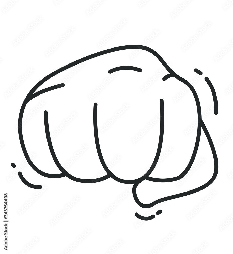 Oncoming fist hand gesture line icon.A fist in a position to punch.Vector isolated illustration.
Oncoming fist hand gesture line icon.A fist in a position to punch.Vector isolated illustration.