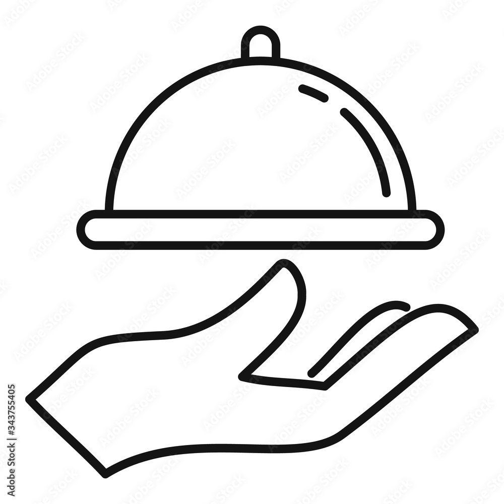 Food delivery icon. Outline food delivery vector icon for web design isolated on white background Food delivery icon. Outline food delivery vector icon for web design isolated on white background