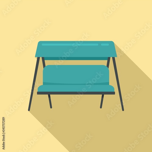 Swing textile chair icon. Flat illustration of swing textile chair vector icon for web design