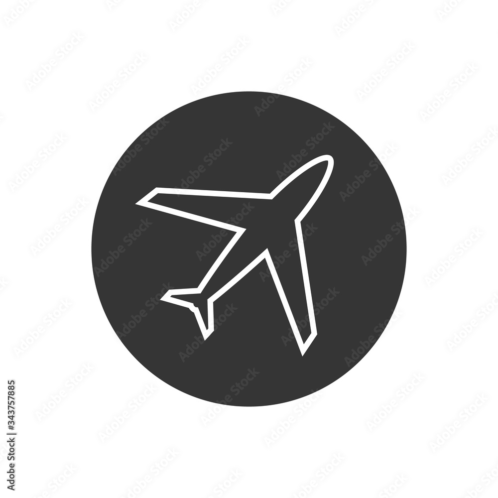 Plane vector line icon, airport and airplane pictogram symbol Plane vector line icon, airport and airplane pictogram symbol