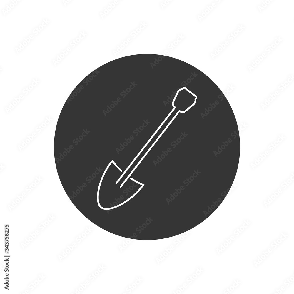 Shovel Line Icon. Gardening Vector Illustration. Construction Equipment Sign & Symbol Shovel Line Icon. Gardening Vector Illustration. Construction Equipment Sign & Symbol