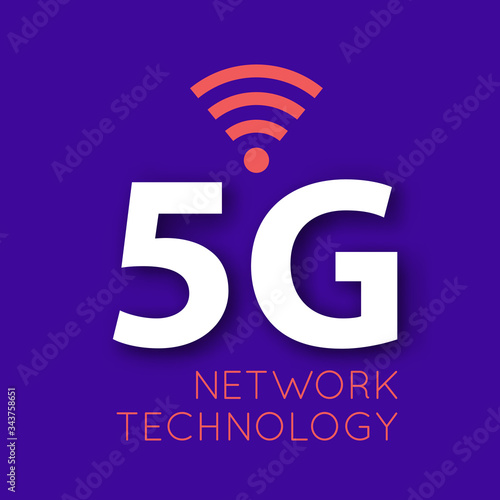 Vector 5G icon and symbol. Illustration of 5th generation wireless internet network connection. Mobile devices telecommunication technology.