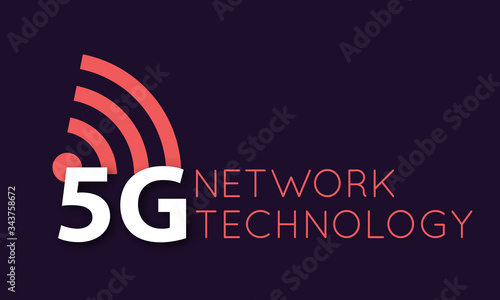 Vector 5G icon and symbol. Illustration of 5th generation wireless internet network connection. Mobile devices telecommunication technology.