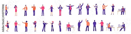 A group of people doing different things in the office. The concept of individual and team work, corporate business. Many creative and working ideas with an embodied visual process.